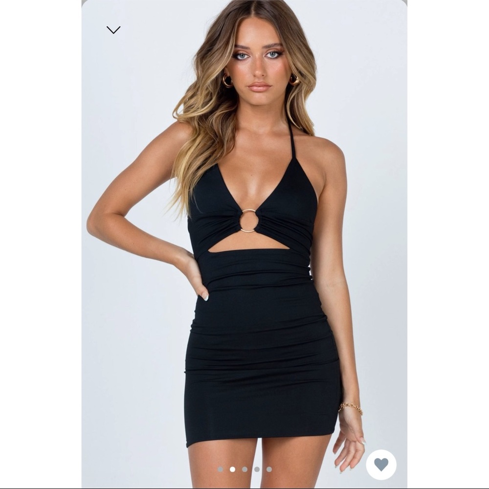 Mini dress with ring and cut out detail